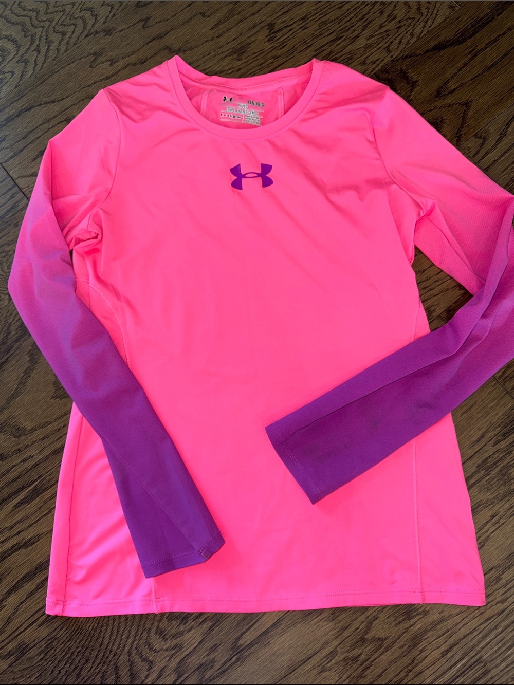 Under Armour Hot Pink Performance Shirt with Purple Logo